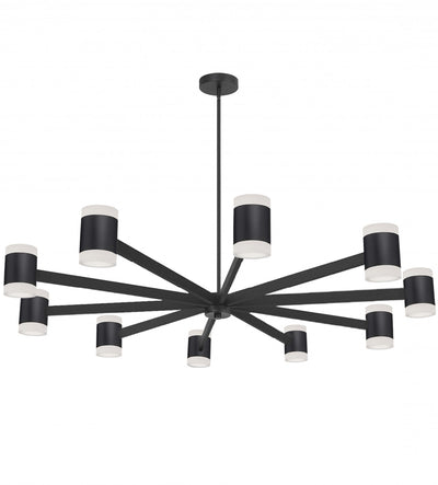 Dainolite Wilson Chandelier 140w Matte Black White Acrylic Diffuser Lamp|Lustre Wilson de Dainolite en acrylique blanc qui diffuse la lumière, avec fini noir mat et ampoule de 140 W