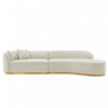 Canape d’angle moderne Daria 132\" en chenille ivoire