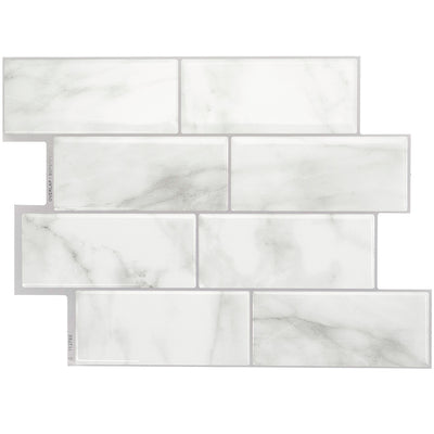 Smart Tiles Peel and Stick 4-Sheet 12 x 9 Backsplash - Metro Carrera|Dosseret Smart Tiles peler et coller 12 x 9, 4 feuilles - Metro Carrera