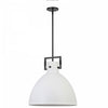 Luminaire suspendu Liberty de Dainolite avec abat-jour en métal blanc mat, fini noir mat et à 1 ampoule