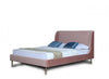 Lit double Heather style milieu du siecle moderne, rembourre en velours rose poudre et or