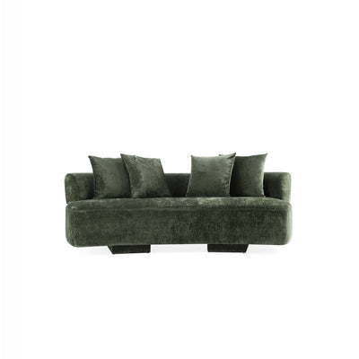 Verandah Mid-Century Modern 91" Chenille Sofa in Olive Green | Canape en chenille vert olive Verandah Mid-Century Modern 231 cm
