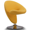 Fauteuil d’appoint pivotant Curl de Manhattan Comfort en chrome poli et en mélange de laine - jaune
