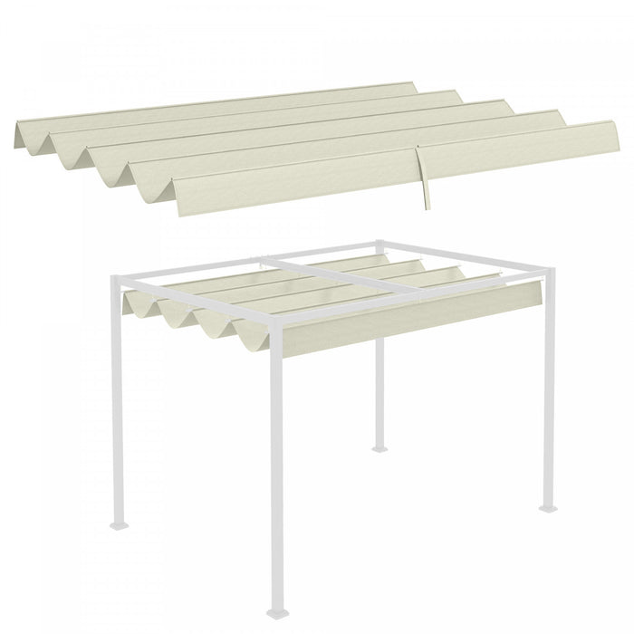 Outsunny Toit De Pergola Retractable, Couverture Pare-soleil De 9,8' X 7,1'