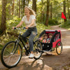 Aosom Remorque de velo 2 places pour enfants, poussette bebe, rouge