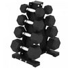 Soozier Ensemble d'halteres 100 lb avec support et poids hexagonaux