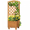 Outsunny Lit De Jardin Sureleve, Jardiniere En Bois Avec Treillis, Pour Faire Pousser Des Legumes, Des Herbes Et Des Fleurs Pour Le Jardin, La Terrasse, Marron