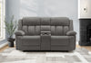 Causeuse Rembourre 2 Places Inclinable Electrique, 63\"L, Tissu Gris Clair, Transitionnel