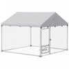 Dog Run W/ Adjustable & Rotating Bowls, 6.6' X 6.6' X 5.1'