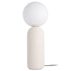 Lampe de table Toria de Dainolite en verre blanc, avec fini blanc mat et 1 ampoule