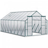 Outsunny Serre En Polycarbonate Avec Porte, Gouttiere, Aeration, Vert