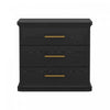 Table de nuit traditionnelle Clifford en noir (3 tiroirs)
