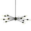 Luminaire suspendu horizontal Nebraska de Dainolite avec fini espresso et 10 ampoules