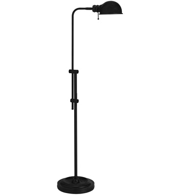 Dainolite Fedora 1 Light Adjustable Pharmacy Floor Lamp Matte Black|Lampe à pied de pharmacie Fedora réglable de Dainolite avec fini noir mat et 1 ampoule