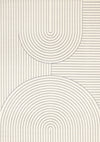 Carpette Forte blanche et grise à motif d’arches courbées pour l’intérieur - 5 pi 3 po x 7 pi 5 po