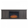 Foyer electrique moderne Franklin style ferme, 2 pieces, noir et brun