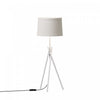 Élégante lampe de table blanche de 26 po à pattes croisées avec abat-jour en tissu