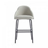 Tabouret de bar moderne en metal Gracie avec revetement en tissu, gris pierre et noir