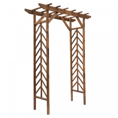 Outsunny 79" Garden Trellis, Wooden Arched Arbour With Pergola Style Roof|Outsunny 79" Treillis De Jardin, Arbre En Bois Arque Avec Toit En Forme De Pergola