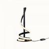 Lampe de table sculpturale courbée à DEL de 16 po noir mat