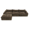 Cloud Canape Sectionnel Modulaire 116 po avec Ottoman et Design Sans Pieds, Brun