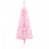 Homcom Sapin De Noel Artificiel Fin Floque Avec Base En Acier, Rose