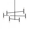 Lustre moyen Ava de Dainolite avec fini noir mat et 12 ampoules