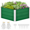 Outsunny Jardiniere En Acier Lit De Culture Lit Sureleve Pot De Fleurs Bac A Plante Pour Patio Terrasse Jardin Une Paire De Gants Fournie Tole D'acier Vert