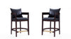 Tabouret de comptoir en bois rembourre style mid-century Ritz noir - Lot de 2