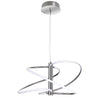 Luminaire suspendu Romy de Dainolite en silicone blanc qui diffuse la lumière, avec fini chromé poli et ampoule à DEL de 36 W
