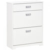 HOMCOM Meuble a Chaussures Moderne avec 3 Tiroirs pour 16 Paires, Blanc