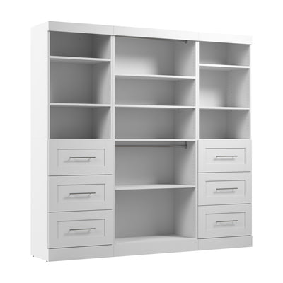 Bestar Pur 86 W Closet Organization System with Drawers - White|Système d’organisation de garde-robe Pur de Bestar de 86 po (L) avec tiroirs - blanc