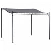Pergola Tonnelle De Jardin Auvent 2,97 X 2,97 M Adossable Metal Gris Polyester Impermeabilise Anti-uv Gris