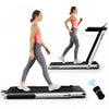 Tapis De Course Pliable 2 En 1 Superfit, Avec Haut-parleur, Telecommande Et Controle Via Application, Moteur 2,25 Hp, 2 Modes : Marche Et Course, Vitesse De 1 A 12 Km/h, Argente