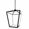 Luminaire suspendu Cage de Dainolite blanc qui diffuse la lumière, avec fini noir mat et ampoule à DEL de 46 W