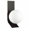 Grande applique murale Valemont de Dainolite en verre blanc opale, avec fini noir mat et 1 ampoule