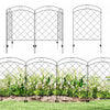Outsunny Cloture de jardin en acier 11,4', lot de 4, noir