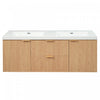 Weston Meuble-Lavabo Suspendu Double Vasque de 59,3 Pouces avec Rangement Intelligent, Naturel