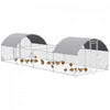 Pawhut Poulailler En Metal, 24.9' X 9.2' Avec Couverture Impermeable Et Anti-uv, Porte Pour 20-24 Poulets, Canards, Lapins, Argente