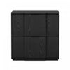 Table de nuit Clive style milieu du siecle 56 cm en noir (2 tiroirs)