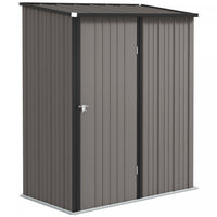 Outsunny Abri De Rangement Exterieur 5'x3' Avec Porte Simple, Gris Clair