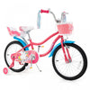 Costway 18\" Velo Pour Enfants De 4 A 8 Ans Avec Siege De Poupee Panier Et Streamers Colores Kickstand Rose