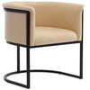 Chaise de salle à manger Cosmopolitan de Manhattan Comfort en similicuir - tan et noire