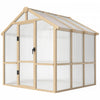 Outsunny Serre En Polycarbonate 6,6 X 6 Pi Serre En Bois A Acces Direct