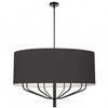 Lustre Eleanor de Dainolite avec abat-jour noir et blanc, fini noir mat et 8 ampoules