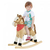 Qaba Kids Peluche Cheval A Bascule Jouet Cowboy Rocker Avec Sons Realistes Amusants Pour Enfant 3-8 Ans Beige