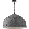 Luminaire suspendu Priscilla de Dainolite avec abat-jour en feutre gris, fini noir mat et 1 ampoule