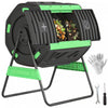 Outsunny Bac a compost exterieur, 200 L a double compartiment rotatif, vert