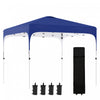 Outsunny 9.8' X 9.8' Gazebo, Tente Pliable Avec Sac De Transport Et Roulettes, 4 Sacs De Poids Pour Les Jambes Et 3 Niveaux De Hauteur Ajustable Pour L'exterieur, Le Jardin, Le Patio Et La Fete, Bleu.