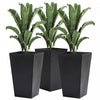 Outsunny Lot De 3 Pots De Fleurs Hauts Pour Porte D'entree, Entree, Patio Et Terrasse, Noir